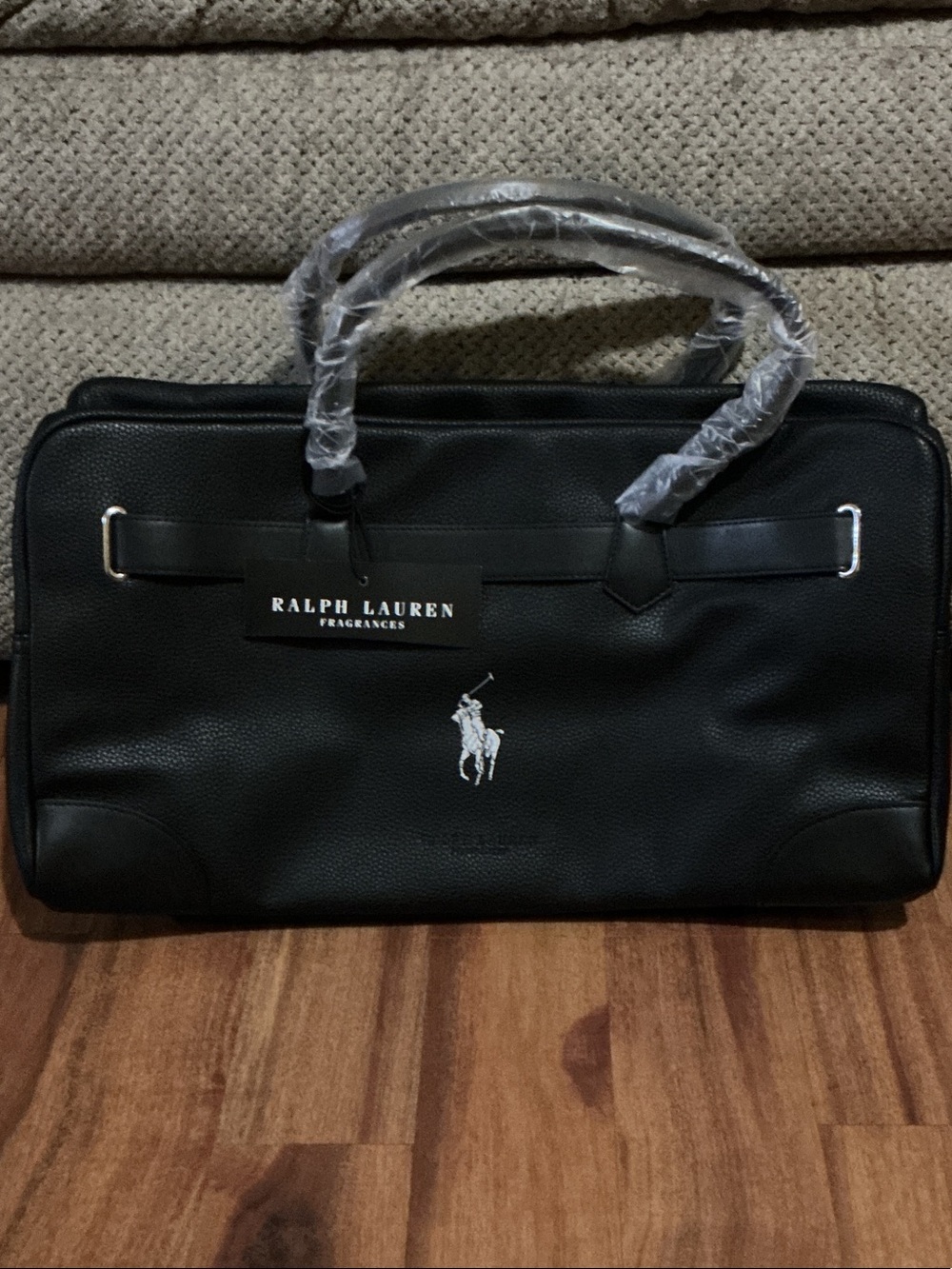 Ralph Lauren Black Leather Travel Tote nwt big Ponny